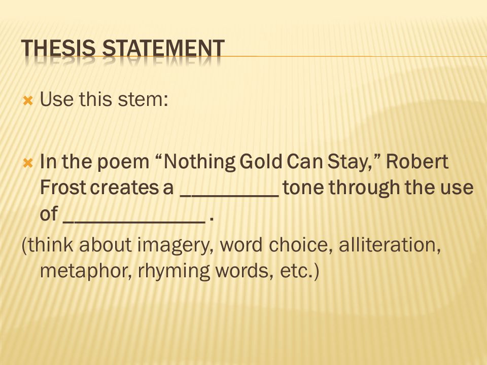 Thesis robert frost